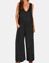 Full Size V-Neck Wide Strap Jumpsuit