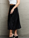 Ninexis Accordion Pleated Flowy Midi Skirt