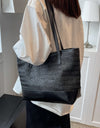 PU Leather Straps Large Tote Bag