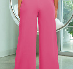 Drawstring Wide Leg Pants with Pockets