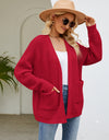 Open Front Long Sleeve Cardigan with Pockets