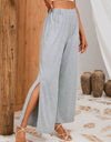 Slit Elastic Waist Pants