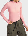 Mock Neck Half Zip Long Sleeve Sport Top