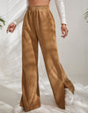 Slit Pocketed High Waist Wide Leg Pants