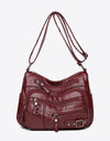 Multi-Pocket PU Leather Crossbody Bag