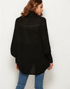 Open Front Batwing Sleeve Cardigan