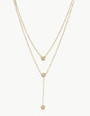 Stainless Steel Zircon Double-Layered Necklace