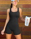 Square Neck Wide Strap Active Romper