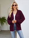 Openwork Open Front Lantern Sleeve Cardigan