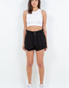 American Bazi High Waist Paper Bag Shorts