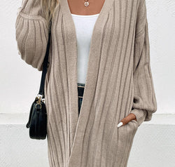 Open Front Cardigan with Pockets