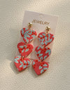 Acrylic Heart Stainless Steel Dangle Earrings