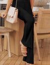 Front Slit Flare Leg Pants