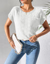 Round Neck Short Sleeve Knit Top