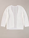 Openwork Open Front Dropped Shoulder Cardigan