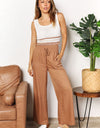 Double Take Drawstring Smocked Waist Wide Leg Pants