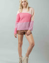 VERY J Color Block Long Sleeve Sweater