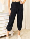 Decorative Button Cropped Pants