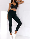 Wide Waistband Lace-Up Leggings