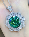 10 Carat Moissanite 925 Sterling Silver Pendant Necklace