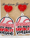 Heart Shape Sports Theme Acrylic Dangle Earrings