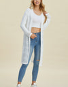 Double Take Full Size Open Front Longline Cardigan