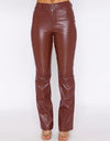 PU Leather High Waist Straight Pants