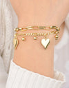 Heart Charm Stainless Steel Bracelet