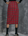 Plaid Button-Down Mini Skirt