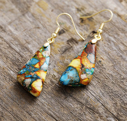 Emperor-Stone Geometric Earrings