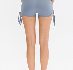 Drawstring Wide Waistband Side Tie Sports Shorts