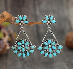 Artificial Turquoise Teardrop Earrings