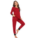 Round Neck Top and Pants Lounge Set