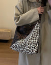 Leopard Contrast Adjustable Strap Shoulder Bag