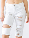 LITZ LA Distressed Bermuda Denim Shorts