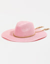 Fame Straw Braided Rope Strap Fedora Hat