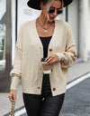 Button-Up Dropped Shoulder Cardigan