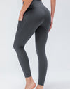 Breathable Wide Waistband Active Leggings with Pockets