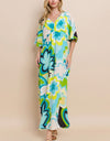 ODDI Floral Printed Slit Maxi Dress