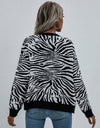 Woven Right Zebra Print Button Down Cardigan