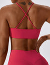 Cropped Halter Neck Sports Bra