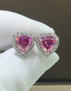 2 Carat Moissanite Heart-Shaped Earrings