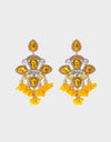 Flower Shape Rhinestone Alloy Dangle Earrings