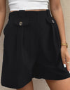 Decorative Button Pocketed Shorts