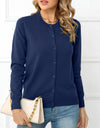 Button Down Round Neck Cardigan