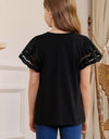 Round Neck Flutter Sleeve T-Shirt