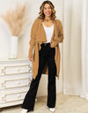 Long Sleeve Open Front Longline Cardigan