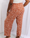 Heimish Right Angle Full Size Geometric Printed Pants in Red Orange