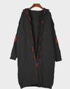 Openwork Long Sleeve Open Front Hooded Cardigan