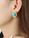 18K Gold-Plated Natural Stone Earrings